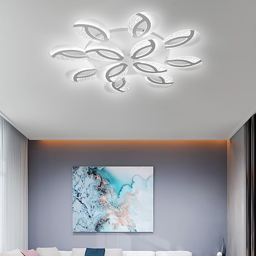 bubble acryl moderne dimmbare deckenleuchte led bündig einbau pfauenschwanz led deckenleuchte mit fernbedienung für wohnzimmer schlafzimmer esszimmer ac 110v 220v blumendesign Image