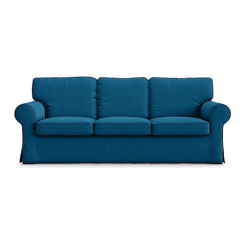 3-Sitzer Sofa-Bezug 100% Baumwoll-Ektorp Couch-Bezug mit 3 Kissenbezügen und 3 Rückenlehnenbezügen Ektorp Bezug waschbarer Möbel-Protektor Image