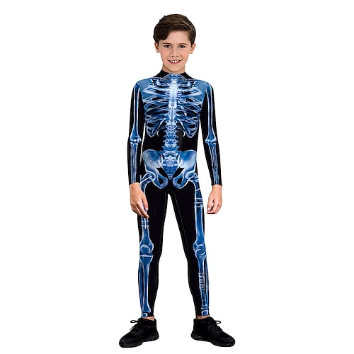 Zentai-Anzüge Cosplay Kostüm Catsuit Totenkopf Karnevalskostüm Ganzkörperanzug Damen Cosplay Gruseliges Kostüm Anatomie Kostüm für Karneval Maskerade Erwachsene
