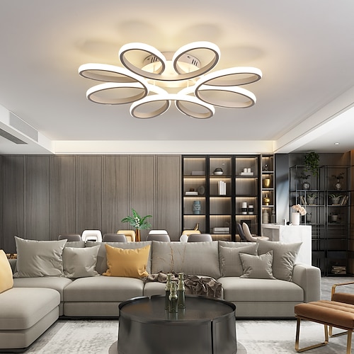 LED-Deckenleuchte 8 Köpfe 6 Köpfe modernes Blumendesign Metall Silikagel linear lackierte Oberflächen 65cm 110-120v 220-240v Image