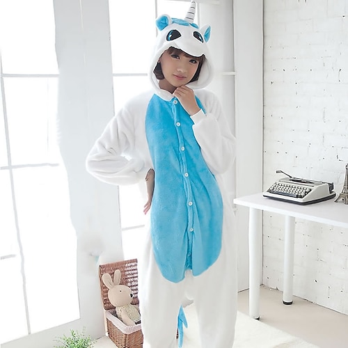 Karneval Tiermotiv Gruppenkostüm Onesie-Kostüm Karnevalskostüm Einhorn Pyjamas-Einteiler Kigurumi-Pyjamas Für Erwachsene Männer und Frauen Karneval Karikatur Image