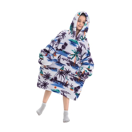 Karneval Charakter Übergroße Hoodie-Decke Tragbare Decke mit Tasche Hai Katze Dinosaurier Pyjamas-Einteiler Kigurumi-Pyjamas Für Kinder Erwachsene Männer und Frauen Jungen und Mädchen Karneval Image