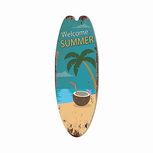 Sommer Strand Ozean Thema Freizeit Dekoration Surfbrett Holzschild Bar Zuhause Wand Vintage Dekoration Holzschild Image