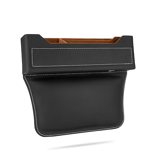 Links/rechts, universelle Doppel-Aufbewahrungsbox für den Beifahrersitz auf der Fahrerseite, für Handy-Organizer, Schwarz/Beige/Rot Image