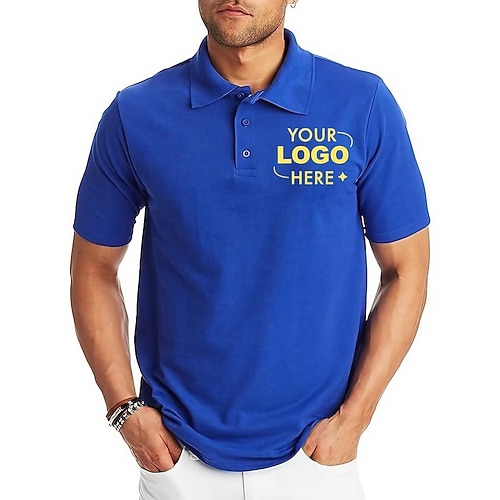Herren-Poloshirt mit grafischem Revers, Poloshirt mit Knöpfen, Poloshirt, Poloshirt aus Baumwolle, Tier-Dinosaurier-Grafikdrucke, Turndown, Kastanienbraun, individueller Druck, Schwarz, Weiß, Gelb, Image