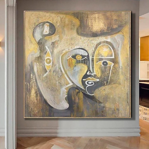Ölgemälde handgefertigte große Gemälde handgemalte Wandkunst Gold abstrakte Leinwandmalerei Heimdekoration Dekor kein Rahmen Gemälde nur Image