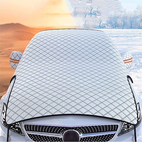 Starfire Auto-Schneedecke, Frontscheibe, Schneedecke, Frostschutz-Abdeckung, Anti-Frost-Abdeckung, Kapuze, verdicktes Winter-Auto-Bekleidungstuch Image