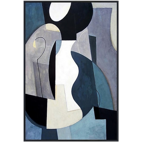 handgefertigtes handgemaltes Ölgemälde Wandkunst blau mordern abstrakt Heimdekoration Dekor gerollte Leinwand ohne Rahmen ungedehnt Image