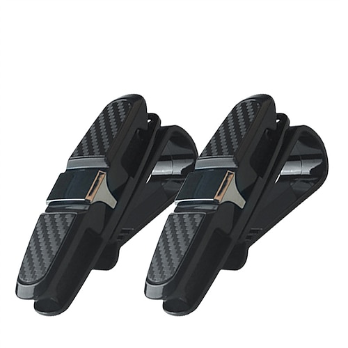 2er-Pack Brillenhalter für Auto-Sonnenblende, Brillenclip, Karte, Tickethalter, Brillenverschluss, Kohlefaser-Brillenclip Image