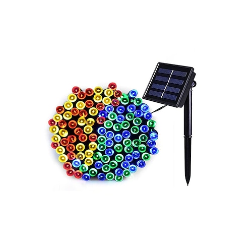 LED Solar Außen Lichterkette Wasserdicht 12m 100LEDs 7m 50LED Lichterketten für Garten Party Image