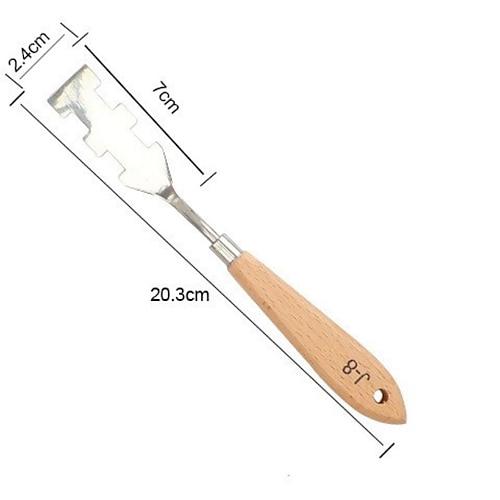 1-teiliges Malmesser mit Holzgriff, Edelstahl-Palettenmesser-Set, Ölgemälde, Metallmesser, Farbmischschaber