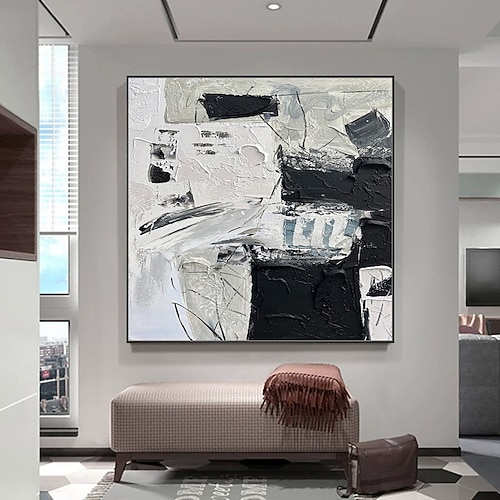 Mintura handgefertigte Ölgemälde mit dicker Textur auf Leinwand, Wandkunst, Dekoration, modernes abstraktes Bild für Heimdekoration, gerolltes, rahmenloses, ungedehntes Gemälde Image