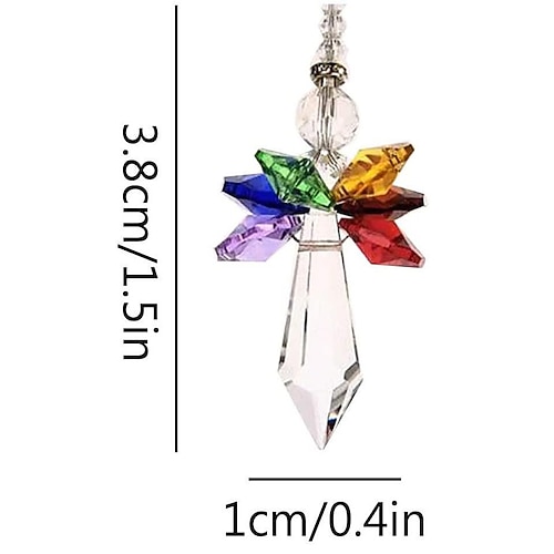 Regenbogen-Engel-Kristall-Sonnenfänger, bunte Anhänger-Hängedekoration für Auto-Hausgarten Image