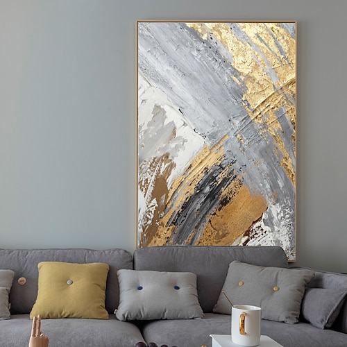 Ölgemälde, handgefertigt, handgemalt, Wandkunst, abstrakte Leinwand, Heimdekoration, gespannter Rahmen, fertig zum Aufhängen Image