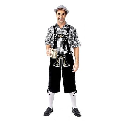 Karneval Oktoberfestbier Kostüm Lederhosen Deutsch München Wiesn Wiesn Herren Stoff im traditionellen Stil Bluse Shorts Image