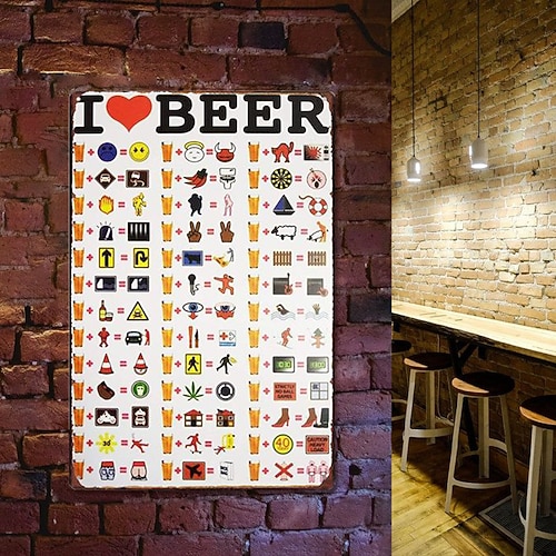 1 Stück Retro-Metall-Blechschild, Bier-Blechschild, Vintage-Bar, Club-Schilder, Wanddekoration, Gemälde, Wandbehang für Heimdekoration, Wandkunst, Metall-Blechschild, 20 x 30 cm/8'' x 12'' Image