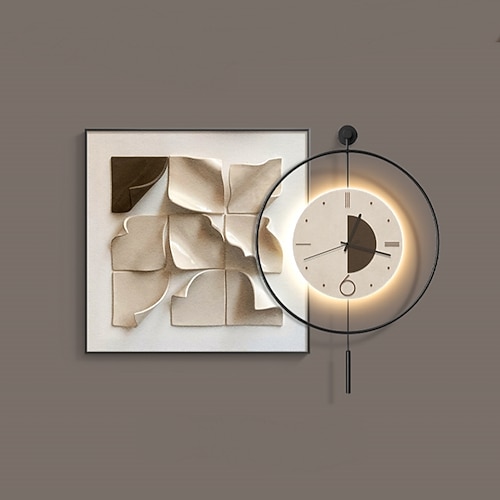 Wandleuchte, Uhr, 40/60/70/80 cm, Heimdekoration, moderne LED-Wandleuchten, kompatibel mit Arbeitszimmer, Wohnzimmer, Nachttisch, Schlafzimmer, 110–240 V Image