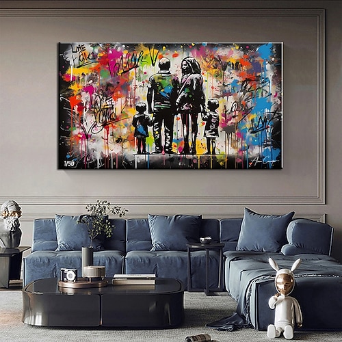 Handgefertigtes Graffiti-Kunstgemälde, handgemalte Wandkunst, Straßenkunst, Graffiti-Ölgemälde, Popkultur-Wandkunst, Graffiti-Wandkunst, Straßenkunst-Gemälde, Dekor, gerollte Leinwand, kein Rahmen, Image