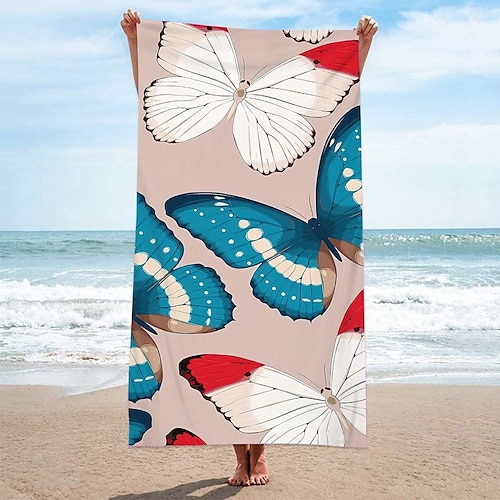 Strandtuch für Erwachsene, Männer, Frauen, Kinder, sandfreies Strandtuch, schnell trocknende Mikrofaser, leicht, übergroßes Poolhandtuch, super saugfähig, personalisierte Handtücher Image