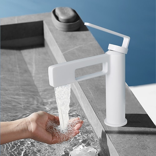 Waschbecken Wasserhahn, schwarzer Bad Wasserhahn, Messing Einhebelmischer Einlochpistolenform Badarmaturen (schwarz / grau / chrom / golden) Image