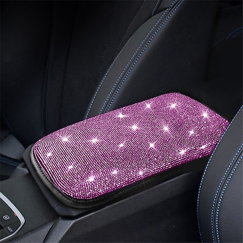 Bling Bling Auto Armlehnenabdeckung Glanz Kristall Auto Mittelkonsole Abdeckung Schutz Universal Auto Armlehne Kissen Pads Auto Inneneinrichtung Zubehör