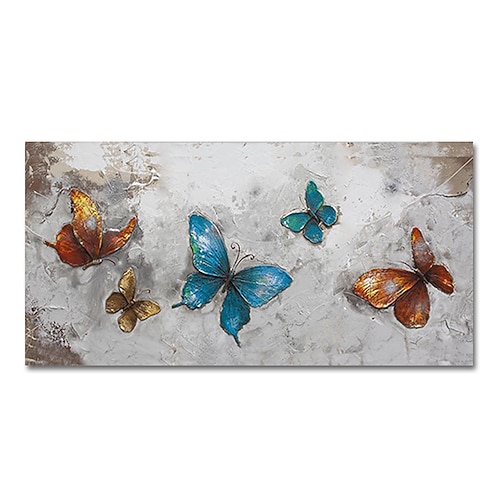 Mintura handgefertigte Schmetterlings-Ölgemälde auf Leinwand, Wandkunst, Dekoration, modernes abstraktes Tierbild für Wohnkultur, gerolltes, rahmenloses, ungedehntes Gemälde Image