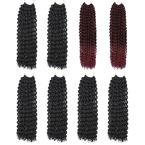Passion Twist Hair 12 Zoll Wasserwelle Häkelhaar für schwarze Frauen Kurzes Passion Twist Häkelhaar für Schmetterlingsloks 8 Packungen Bob Spring Twist Hair Synthetic Curly Häkelarbeit Passion Twist Image