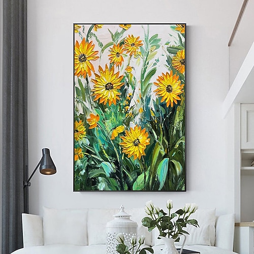 Handgefertigtes handgemaltes Ölgemälde Wandkunst abstrakte große Blumenbilder Heimdekoration Dekor gerollte Leinwand kein Rahmen ungedehnt Image