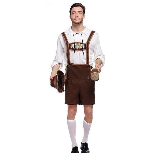 Oktoberfestbier Oktoberfest Lederhosen Wiesn Traditioneller Stil Wiesn Herren Stoff im traditionellen Stil Image