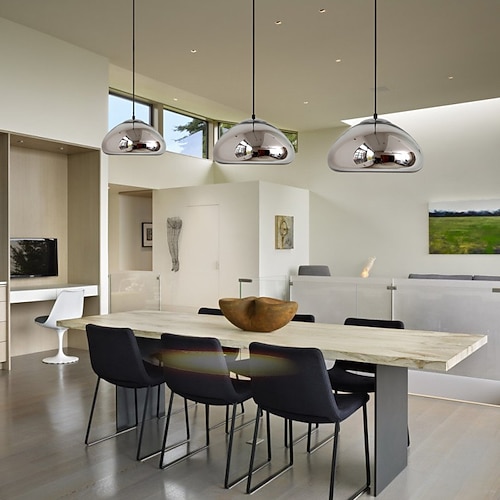 18 cm Laterne Desgin Pendelleuchten Metall Glas Galvanisierung Modern 110-120V 220-240V Image