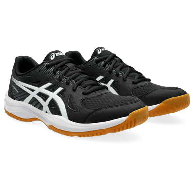 Hallenschuh ASICS "UPCOURT 6", Gr. 48, schwarz-weiß (schwarz, weiß), Textil, Synthetik, sportlich, Schuhe, für Hallenspo