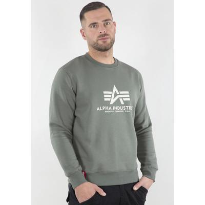 Sweatshirt ALPHA INDUSTRIES "Basic Sweater", Herren, Gr. XL, grün (vintage grün), angeraute Sweatware, Obermaterial: 100% Baumwolle, bedruckt, modisch, normal normal, Rundhals, Langarm Rippbündchen, Sweatshirts Image