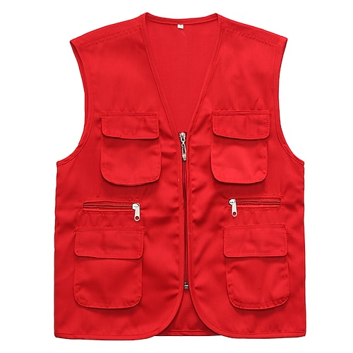 Per uomo Per donna Gilet da pesca Gilet / gilet da escursionismo Senza maniche Gilet / Gilet Giacca Superiore Esterno Traspirante Asciugatura rapida Multi Pocket Leggero Primavera Poliestere Nero