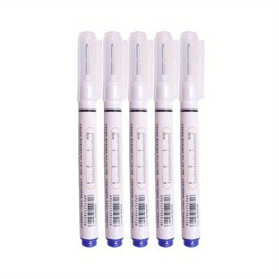 5pcs/set Extended Nib 20MM Red Black Blue White Green Ink Long Head Markers Bathroom Woodworking Decoration Metal Plastic Wood Multi-functional Write Deep Hole Marker Pens