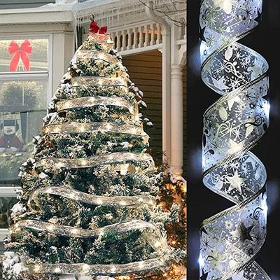 4m 5m 10m Christmas Decoration LED Ribbon Fairy Lights Christmas Tree Ornaments for Home DIY Bows Light String Navidad New Year