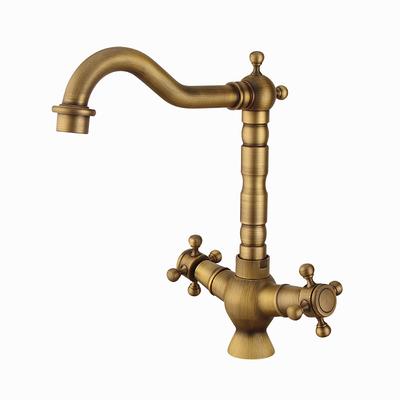 Kitchen faucet - Two Handles One Hole Antique Copper Standard Spout Centerset Contemporary / Antique Kitchen Taps