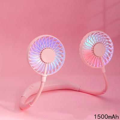 Neck Hanging Fan Portable USB Mini Lazy Fan Headset Neck Hanging Small Fan USB Charging Band Aromatherapy Neck Hanging Fan