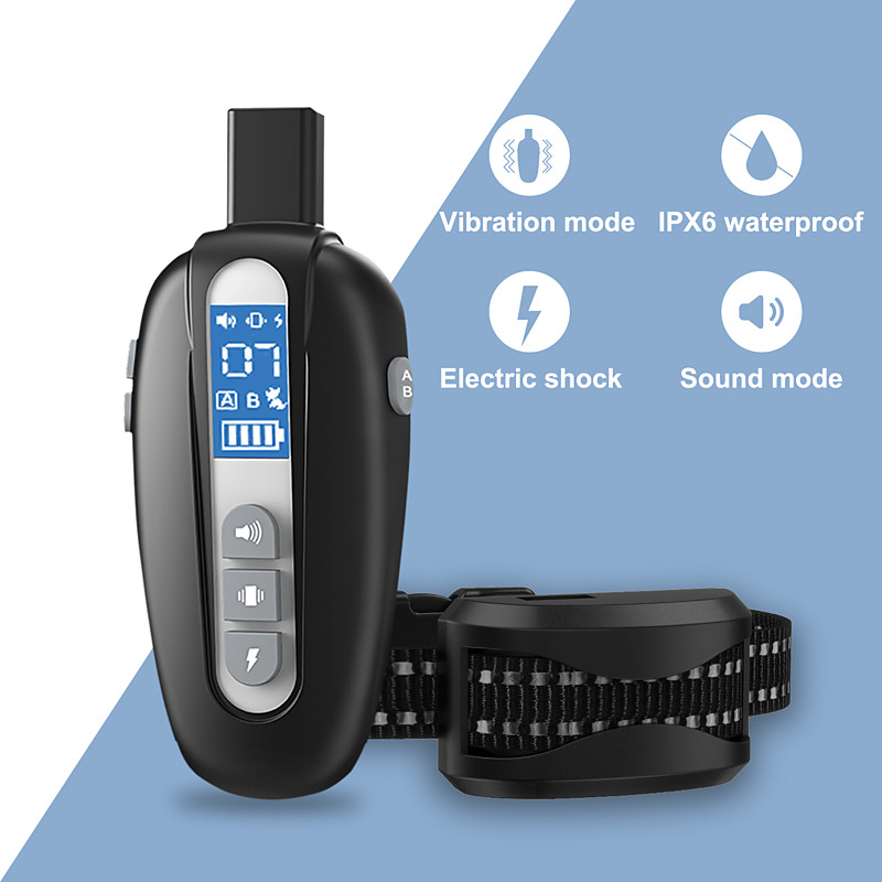 Dog Training Shock Collar For Dogs With Remote Remote Controlled Dog 2 Receiver Rechargeable Dog Shock Collar Dog Reflective Waterproof Trainer Anti Bark Rechargable ABSPC Behaviour Aids For Pets