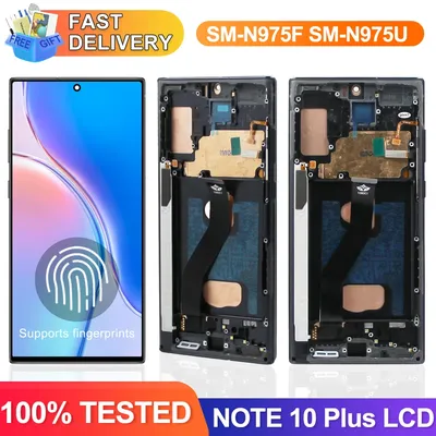 Note 10+ Display-Baugruppe für Samsung Galaxy Note 10 Plus N975F LCD-Display, digitaler Touchscreen mit Rahmen-Ersatz