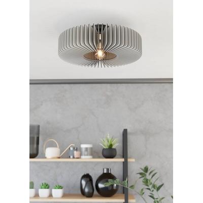 EGLO Deckenleuchte "PALOMBAIA", schwarz (schwarz grau), Ø 50,00cm H: 17,50cm, Lampen, Deckenleuchte, Holz in Grau, Deckenlampe mit E27 Fassung, Ø 50 cm Image