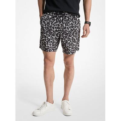 Michael Kors Leopard Logo Shorts Grey L
