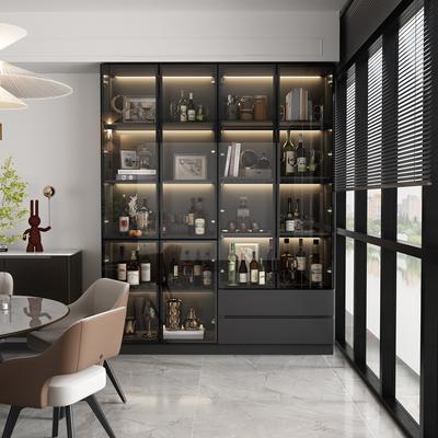 Tall Modular Display Storage Cabinet Bookcase w/Light Home Office