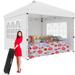 10 ft. x 10 ft. Straight Leg Pop-Up Canopy Instant Folding, Outdoor Canopy Tent w/Sidewalls & Windows - 120*120*105 INCH