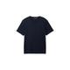 TOM TAILOR Herren Basic T-Shirt mit V-Ausschnitt, blau, Uni, Gr. XXXL