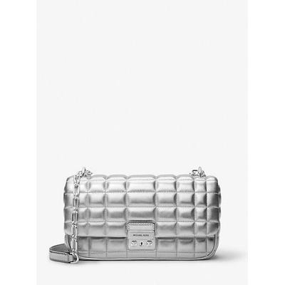 Mk Tribeca Large Metallic Quilted Leather Shoulder Bag