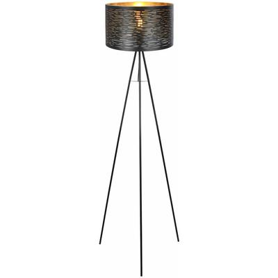 Etc-shop - Stehlampe 3-Bein Wohnzimmerlampe Stehleuchte schwarz gold Beistelllampe, Metall