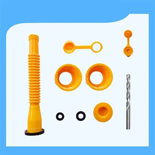 Ersatz-Ausguss für Benzinkanister. Die Ausgusslänge der Benzinkanisterdüse beträgt 10,2 Zoll, ist einfacher zu verwenden und passt für die meisten 1/2/5/10-Gallonen-Ölkanister mit Benzinkanister-Entlüftungskappen, dickem Gummipolster,... Image