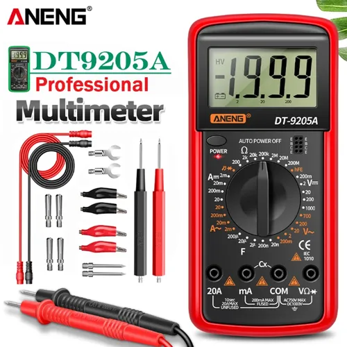 ANENG DT9205A multimètre professionnel numérique testeur de tension de Transistor AC/DC électrique