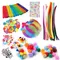 Bambini creativi peluche bastone pompon colori arcobaleno piuma occhi adesivo giocattoli educativi