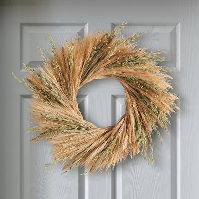 Dried Wheat And Oat Wreath - Grandin Road